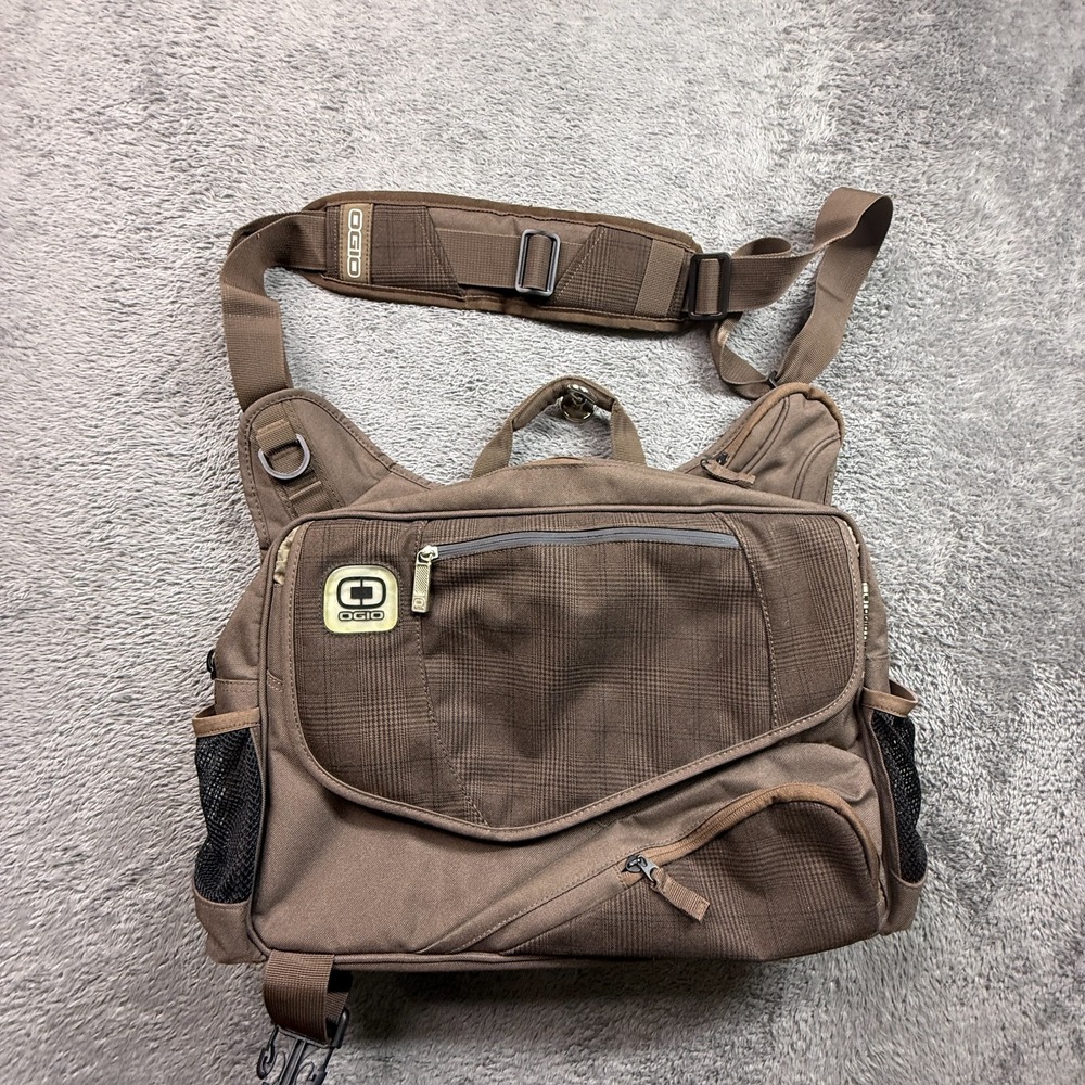 Y2K OGIO Street Hip Hop Messenger Laptop Sling Bag Brown 15"-16" Laptop Size